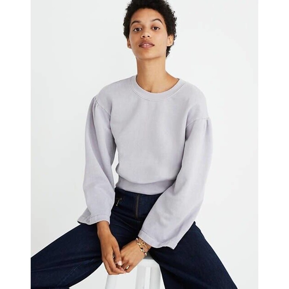 Madewell x Karen Walker 100% Cotton Gray Garment Dyed Pullover Sweatshirt - S